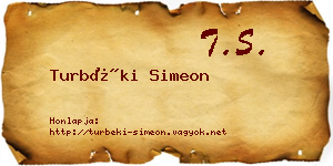Turbéki Simeon névjegykártya